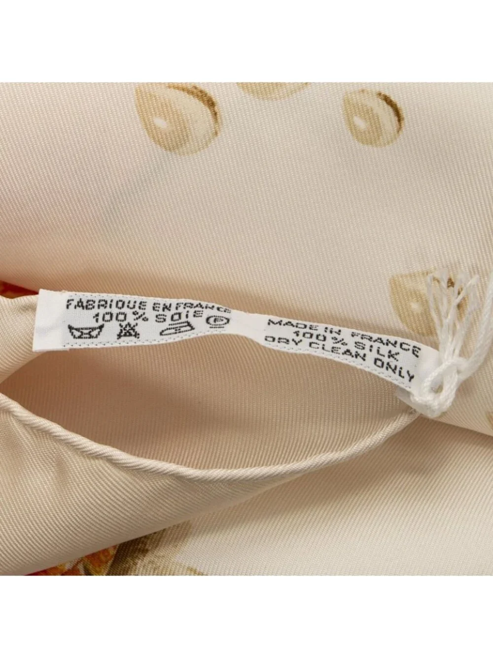 ★SOLD★ Hermes Scarf Orange Beige White Silk - Picture 5 of 5